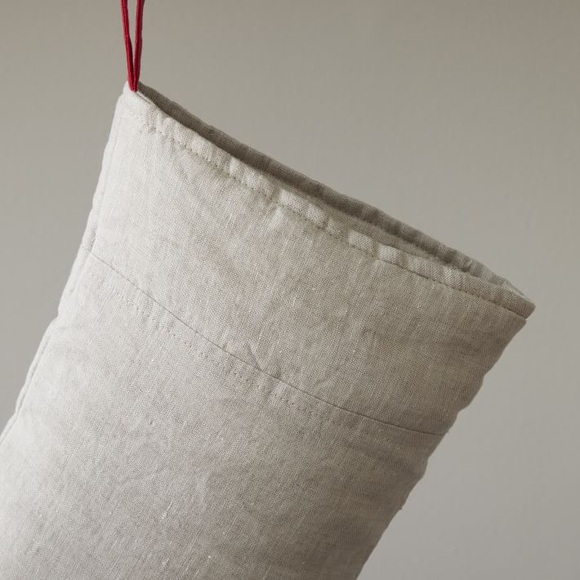 West Elm Pottery Barn Neutral Linen Stockings NWT - Picture 6 of 7